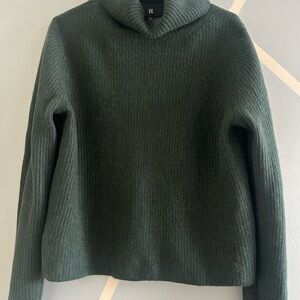 Banana Republic Luxury Cashmere Knit Green Turtle Neck Sweater XL